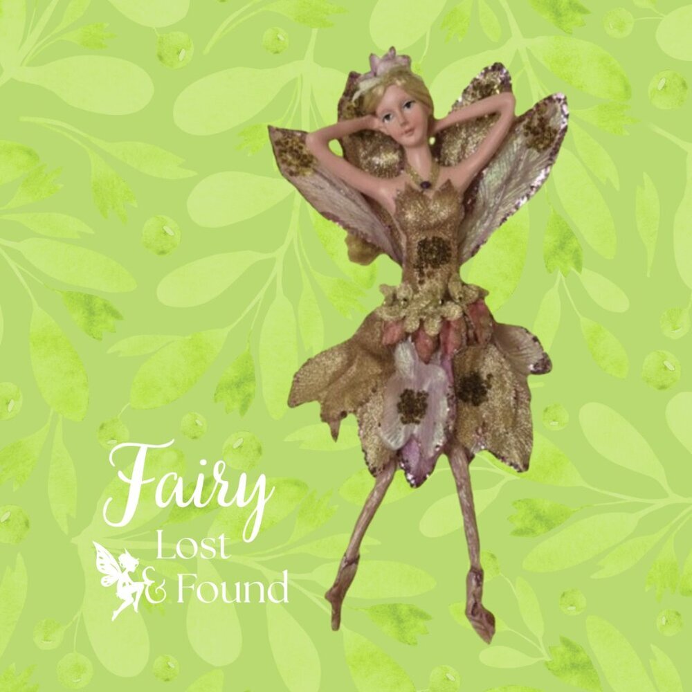 Vintage Pink Flower Fairy Ornament